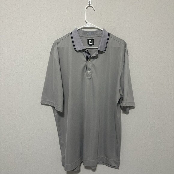 FootJoy Golf Polo Shirt Mens XL Gray Short Sleeve Embroidered FJ - Picture 1 of 7